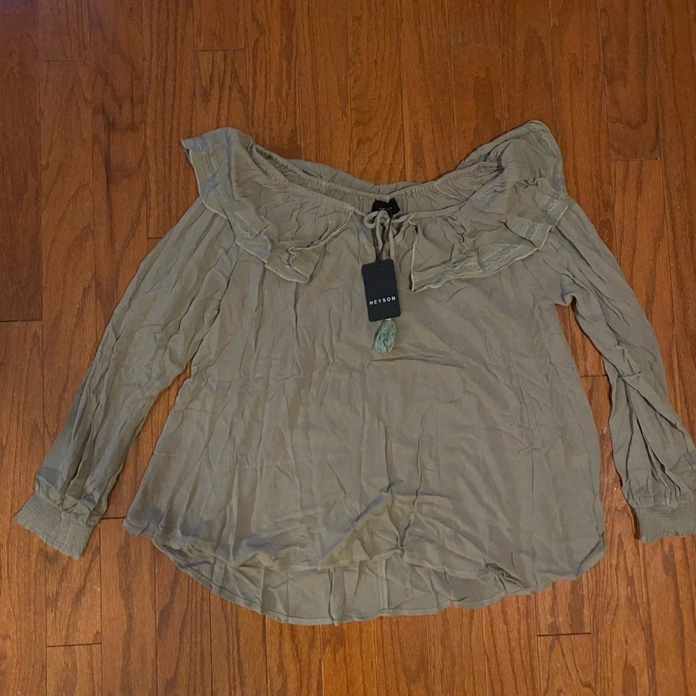 Heyson Olive Ruffled Blouse - Picture 1 of 4